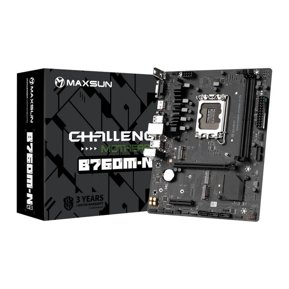 Материнская плата Maxsun MS-Challenger B760M-N D5 B760, LGA1700, 2*DDR5, 1*PCIEx16, 1*PCIEx4, 2*M.2,