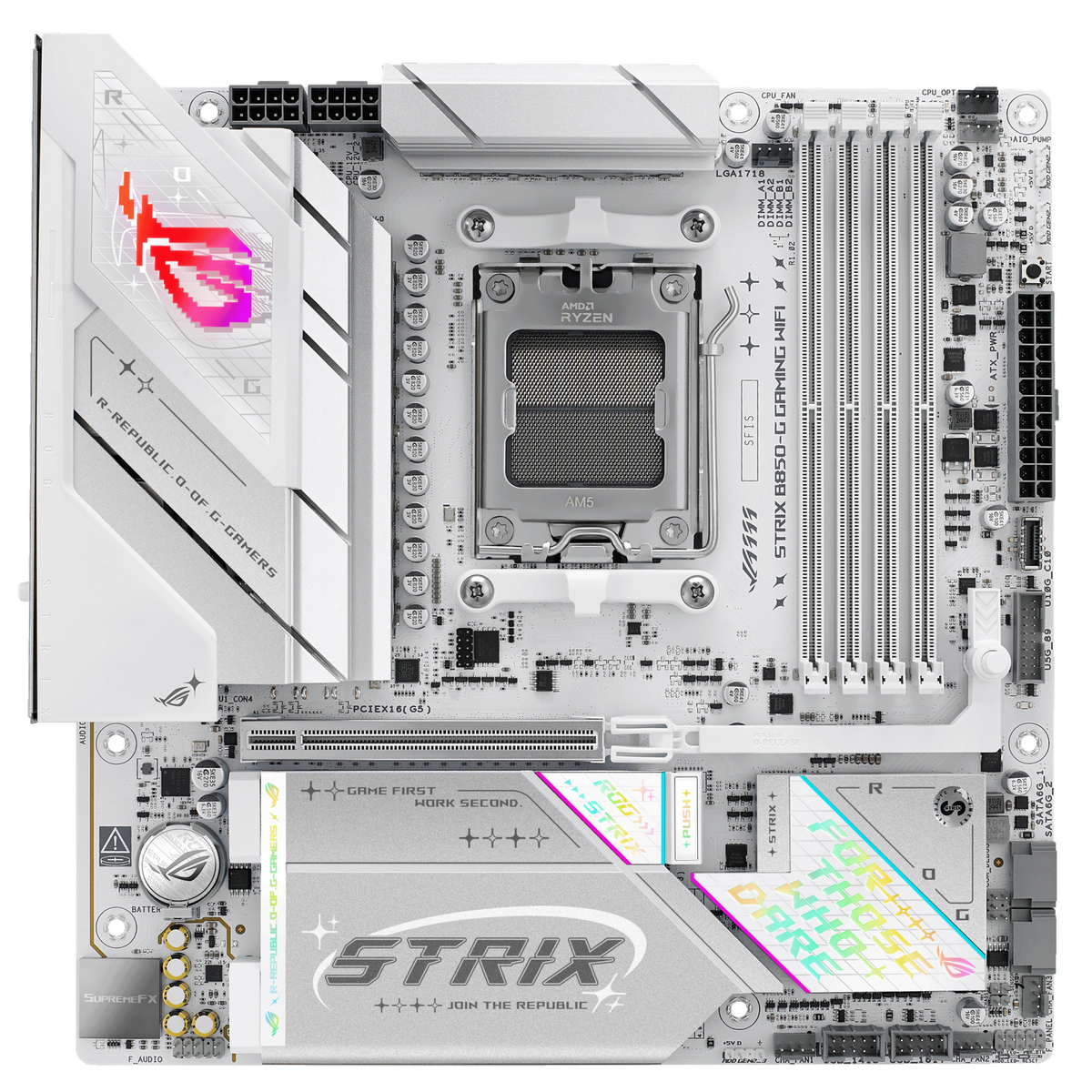 Материнская плата Asus ROG STRIX B850-G GAMING WIFI Socket AM5 AMD B850 4xDDR5 mATX AC`97 8ch(7.1) 2