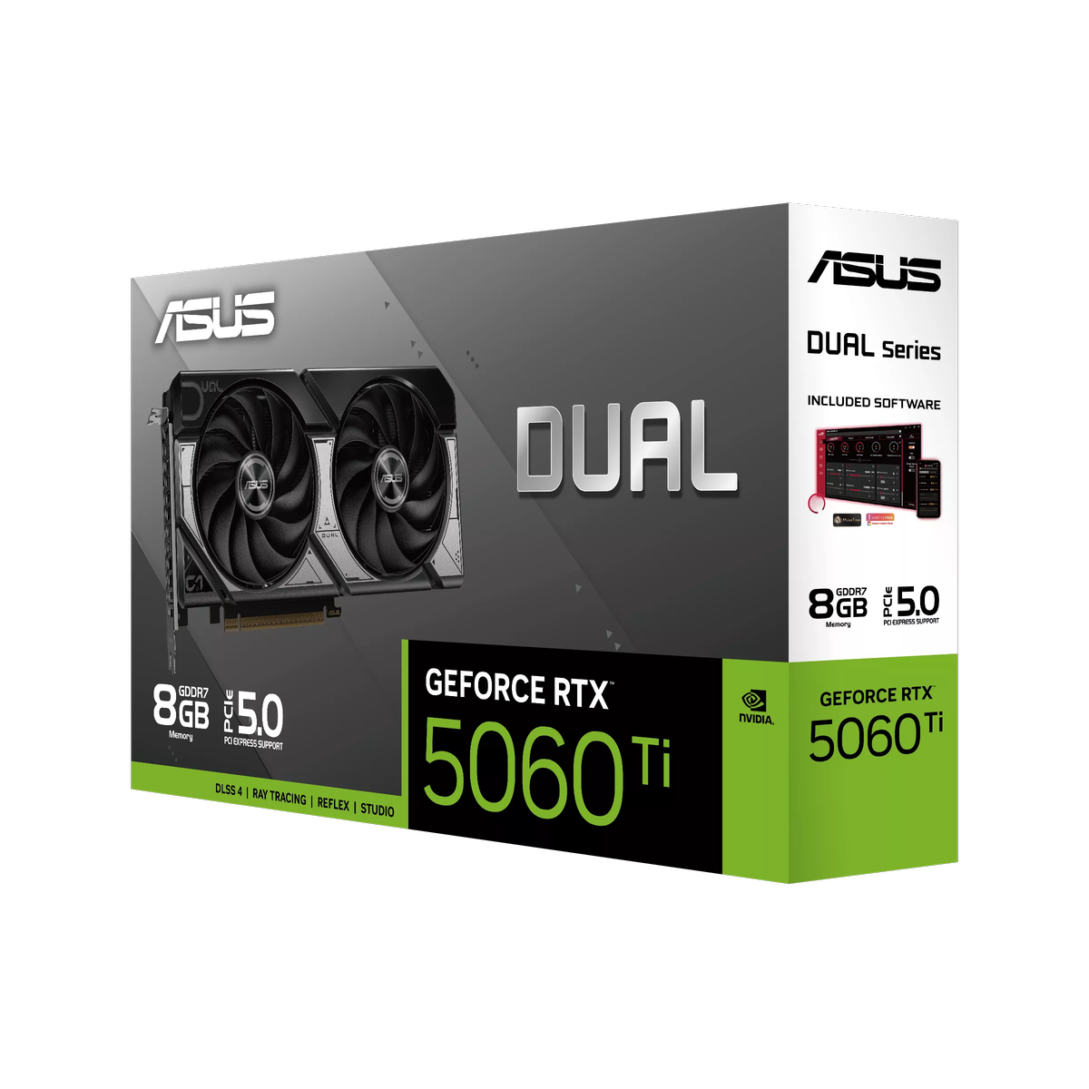 Видеокарта ASUS RTX5060Ti DUAL 8GB GDDR7 128bit 3xDP HDMI 2FAN RTL (DUAL-RTX5060TI-8G)