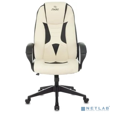 Кресло игровое Zombie 8 белый/черный экокожа крестов. пластик