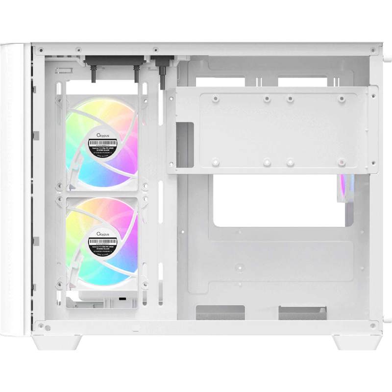 Корпус Case Ocypus Iota C50 Curve WH ARGB, Mini-Tower, TG, 3x120mm ARGB, 2xUSB-A 3.0 + 1xUSB-C, mATX