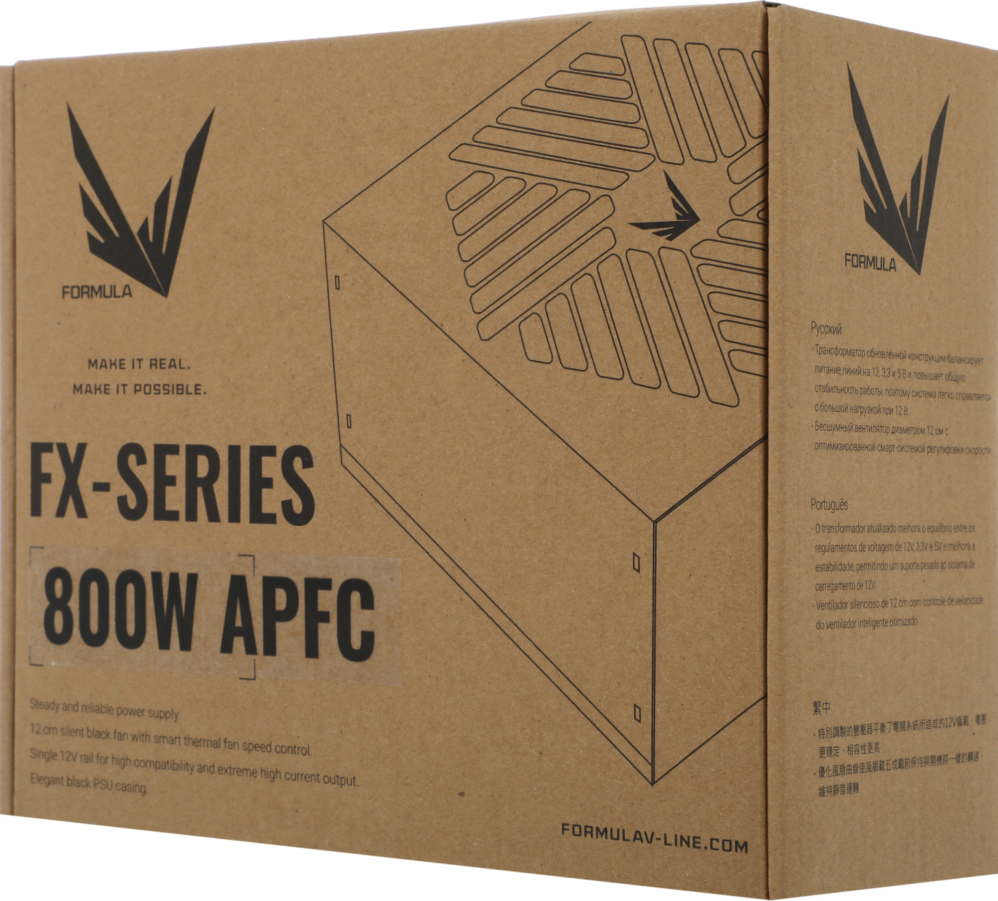 Блок питания Formula ATX 800W FX-800 (20+4pin) APFC 120mm fan 7xSATA RTL