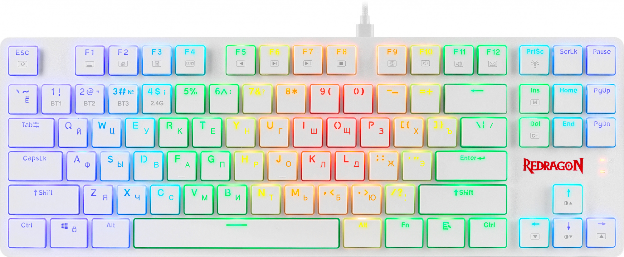 Клавиатура Redragon Anubis механическая белый USB беспроводная BT/Radio slim Multimedia for gamer дл