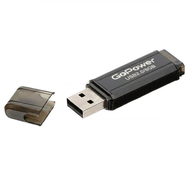 Флеш-накопитель GoPower HIT 8GB USB2.0 металл черный