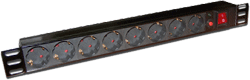 Блок распределения питания Lanmaster TWT-PDU19-10A8P гор.размещ. 8xSchuko базовые 10A