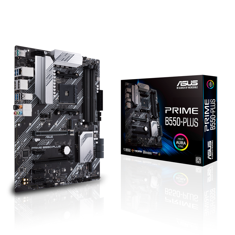 Материнская плата Asus PRIME B550-PLUS Soc-AM4 AMD B550 4xDDR4 ATX AC`97 8ch(7.1) GbLAN RAID+HDMI+DP