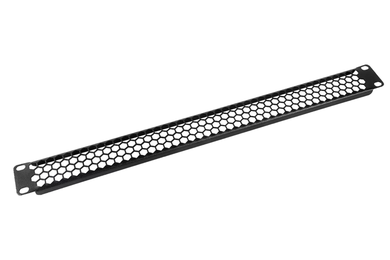 Фальшпанель в шкаф 19" 1U перфорированная, цвет черный