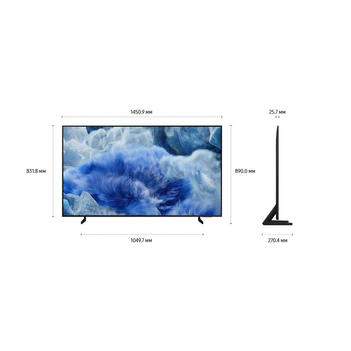 Телевизор QLED Samsung 65" QE65Q8FAAUXRU Series 8 серебристый 4K Ultra HD 100Hz DVB-T2 DVB-C DVB-S2 
