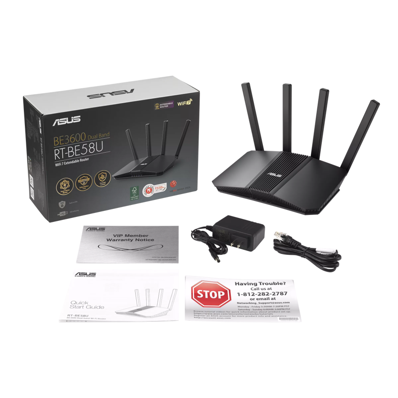 Маршрутизатор ASUS RT-BE58U WiFi 7 2882+688Mbps 2.5G 4x1G USB 5GHz/2.4GHz