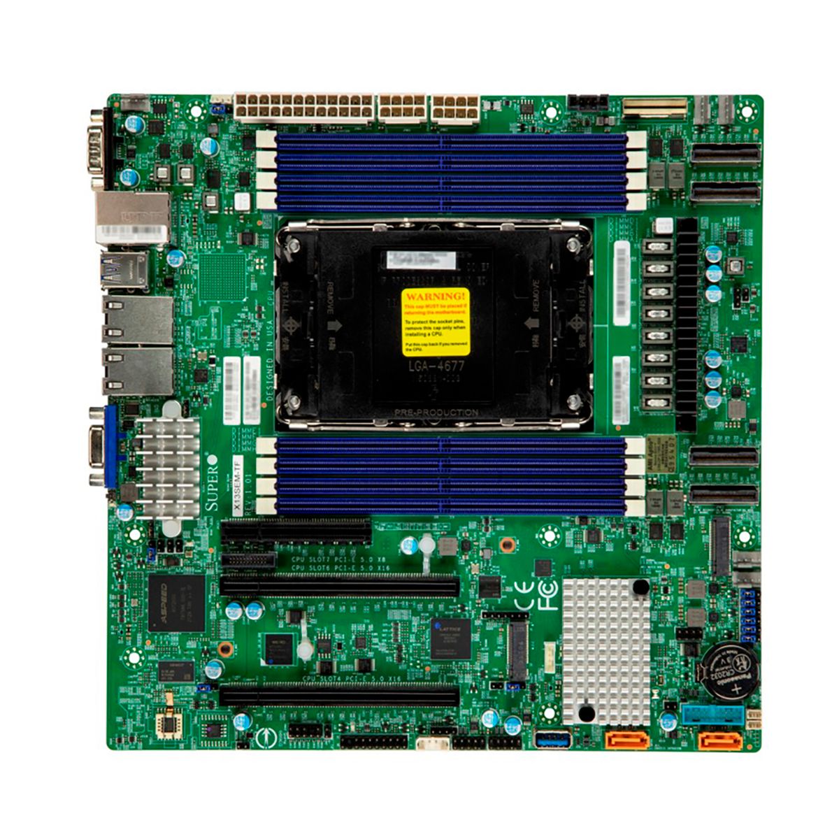 Материнская плата Supermicro MBD-X13SEM-TF-B (LGA4677, C741, 8*DDR5, 2*PCIe, 2*M.2, 10*SATA, 2*USB 3