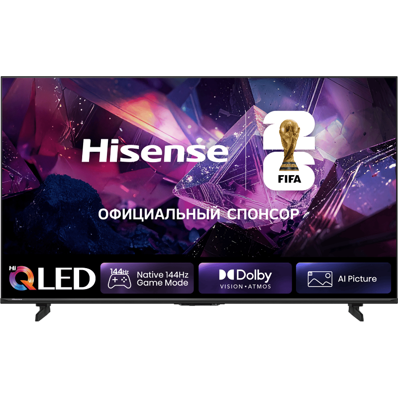 Телевизор ЖК 65'' Hisense, QLED, Ultra HD, ADS, QLED & DLED, 4K 48-144Hz VRR, 2K 48-288Hz VRR, Smart