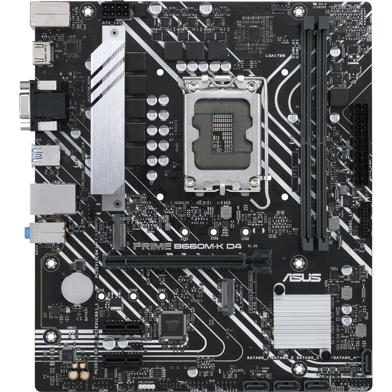 Материнская плата Asus PRIME B660M-K D4 Soc-1700 Intel B660 2xDDR4 mATX AC`97 8ch(7.1) GbLAN RAID+VG