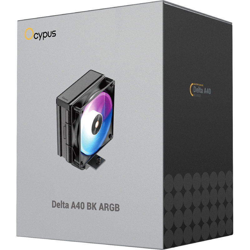 Кулер для процессора Ocypus Delta A40 BK ARGB (220W, 4-pin PWM, 156.7mm, Al/Cu, 4x6mm, ARGB, 1x120mm