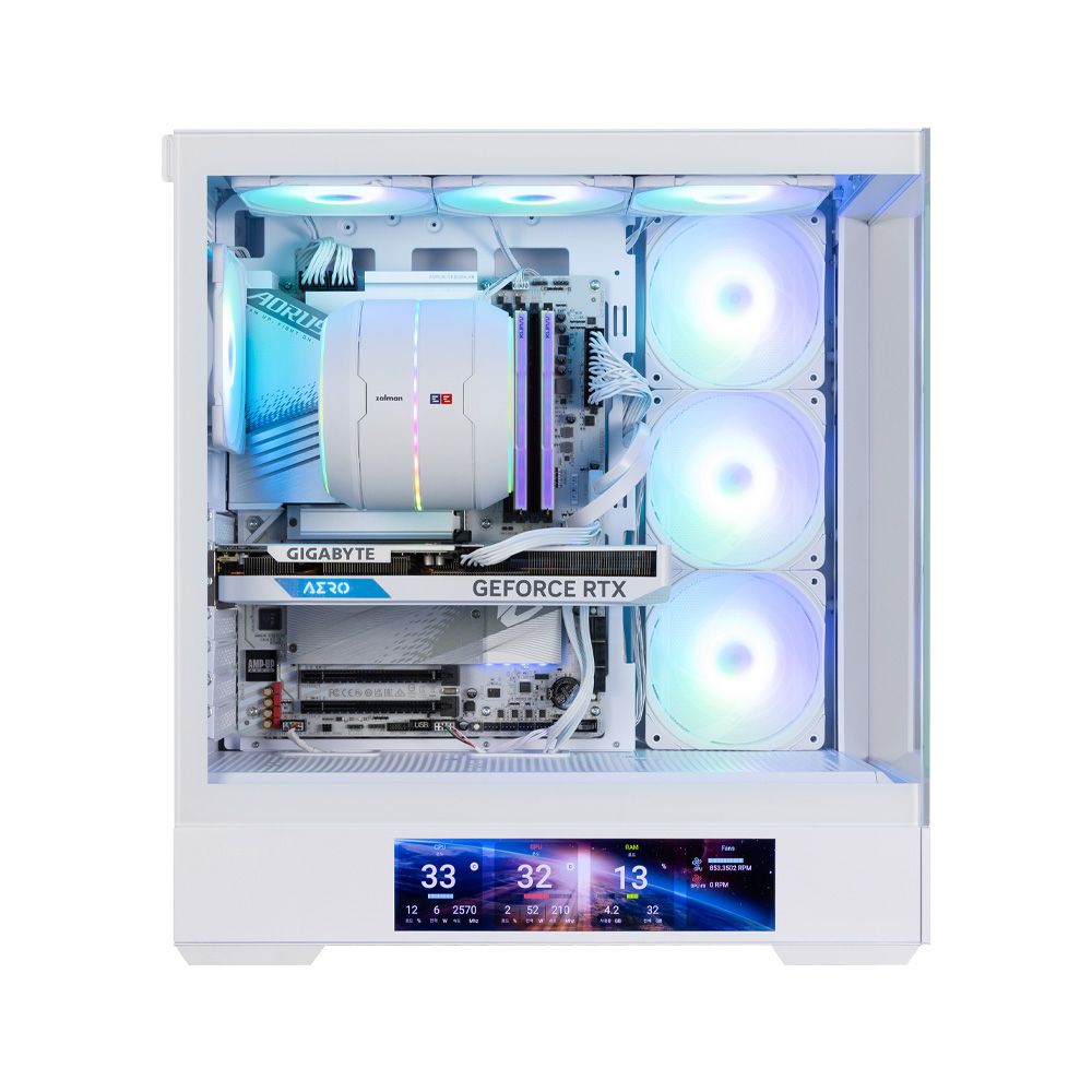 Корпус для ПК Zalman P40 DS White ATX Mid Tower PC Case, 120mm ARGB Fanx4