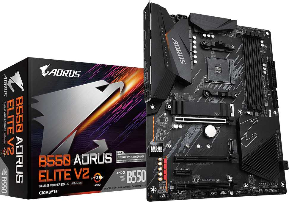 Материнская плата Gigabyte B550 AORUS ELITE V2 Soc-AM4 AMD B550 4xDDR4 ATX AC`97 8ch(7.1) 2.5Gg RAID