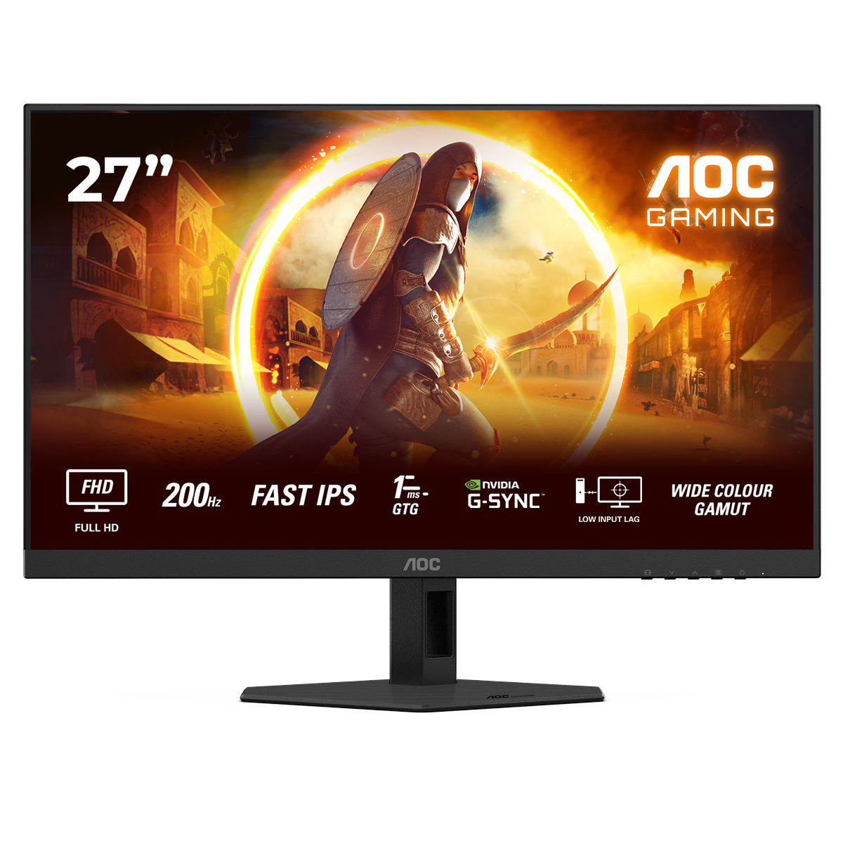 Монитор 27" AOC 27G4HRE Black  (1920x1080 IPS 200Hz 0.5ms 300cd/m 1000:1 2xHDMI DP 2x2W)