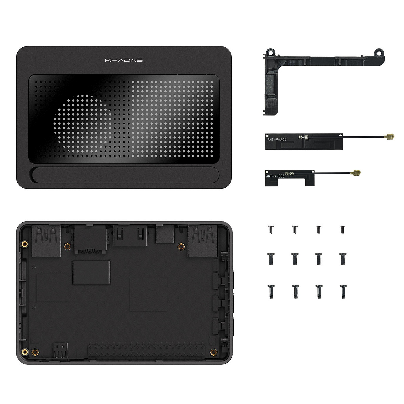 Корпус Khadas DIY Case2 for VIMs SBC,Plate Metal,Piano Black