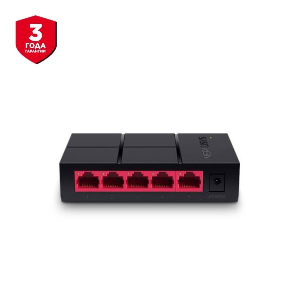 Коммутатор Mercusys MS105G (L2) 5x1Гбит/с неуправляемый