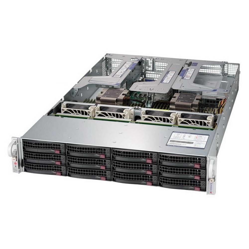 Серверная платформа SUPERMICRO SYS-6029U-E1CR4 2U, 2xLGA3647, 24xDDR4, 12x3.5/2.5 Exp., iC621, 4x1Gb