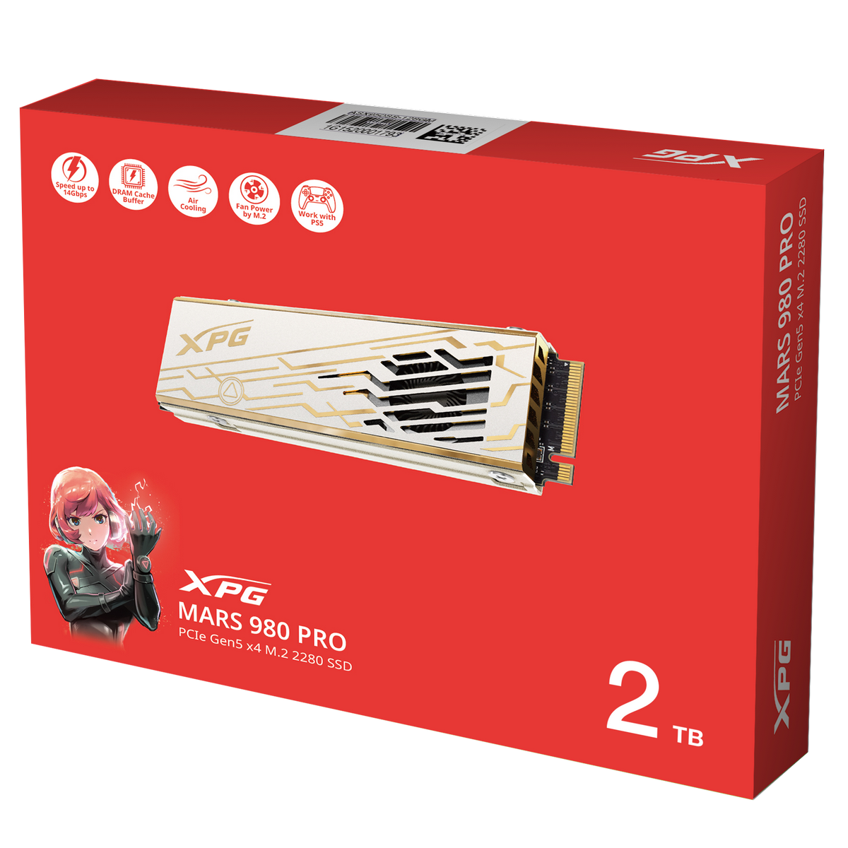 Накопитель SSD A-Data PCIe 5.0 x4 2TB SMAR-980P-2TCI Mars 980 Pro M.2 2280