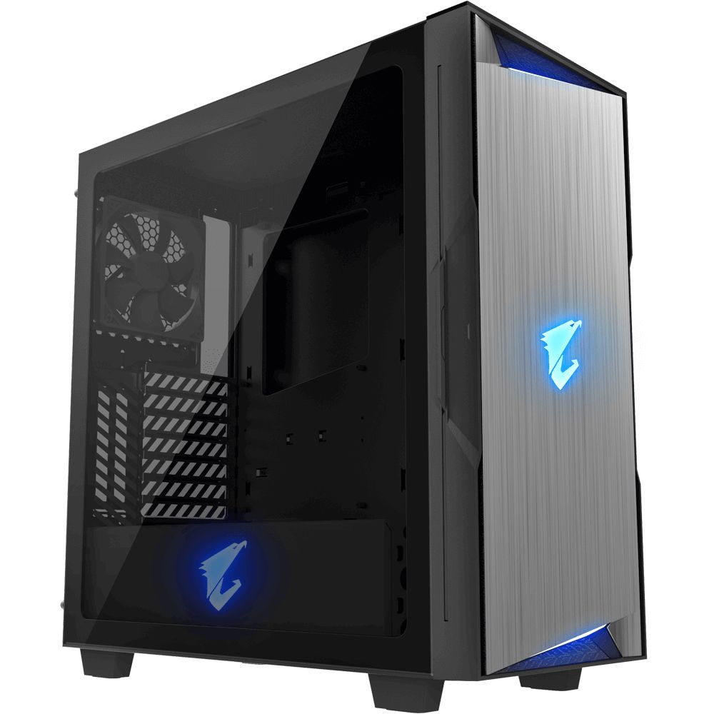Корпус Gigabyte AORUS C300 Glass MidTower, ATX, USB-C x1, USB3.0 x2, Audio I/O, GPU:400mm, Black, TG
