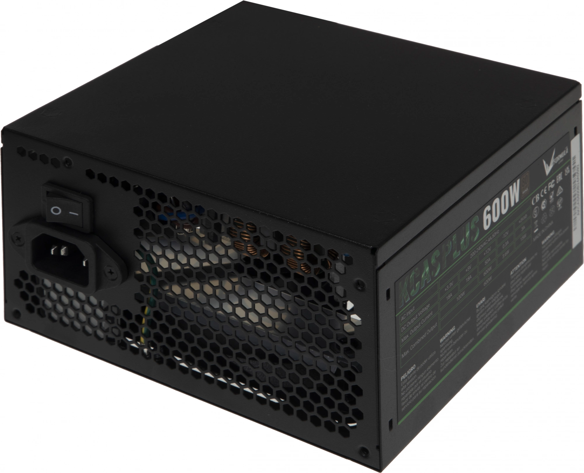 Блок питания Formula V Line KCAS PLUS 600W, 600W, APFC, 80+ Bronze, ATX12V v2.4, 12cm Fan (ex Aeroco