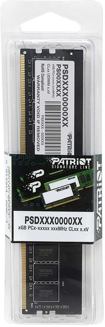 Память DDR4 16GB 3200MHz Patriot PSD416G32002 Signature OEM PC4-25600 CL22 DIMM 288-pin 1.2В dual ra
