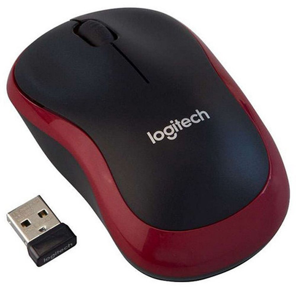 Мышь беспроводная Logitech M185 Red красная, оптическая, 1000dpi, 2.4GHz, USB-ресивер Logitech Unify