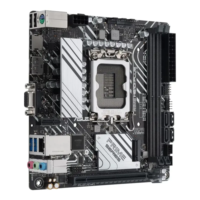Материнская плата Asus PRIME H610I-PLUS-CSM Soc-1700 Intel H610 2xDDR5 mini-ITX AC`97 8ch(7.1) GbLAN