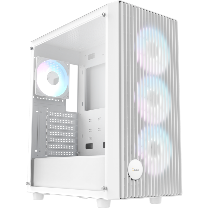 Корпус Ocypus Gamma C70 WH ARGB, Midi-Tower, TG, 4x120mm ARGB, 1xUSB-A 3.0 + 1xUSB 2.0, ATX, mATX, m