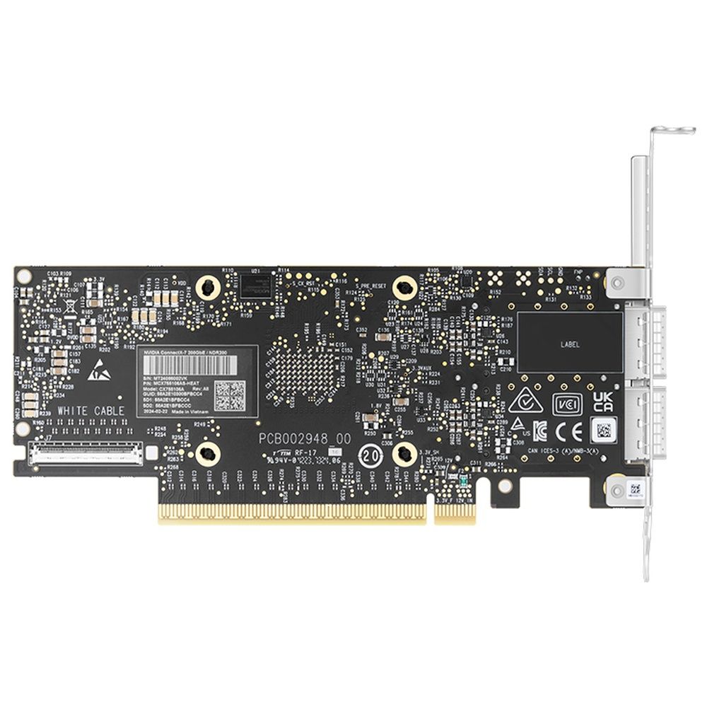 Сетевая карта Infiniband NVIDIA ConnectX-7 HHHL Adapter Card, 200GbE (default mode) / NDR200 IB, Dua