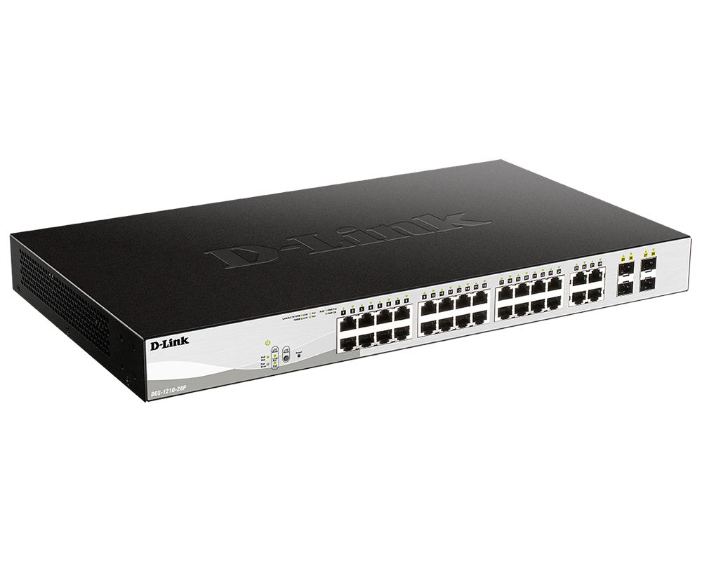 Коммутатор D-Link DGS-1210-28P/F DGS-1210-28P/F5A 24x1Гбит/с 4xКомбо(1000BASE-T/SFP) 24PoE 193W упра