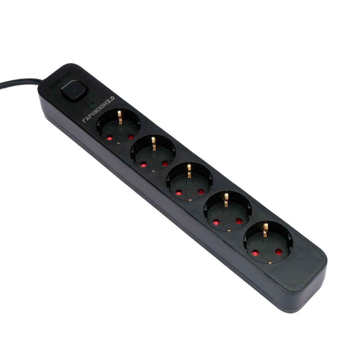 Гарнизон Сетевой фильтр 2.0 EPS-5-B-2 5р, 10А, 2м, ур.защиты 2+, черный, пакет (21441)