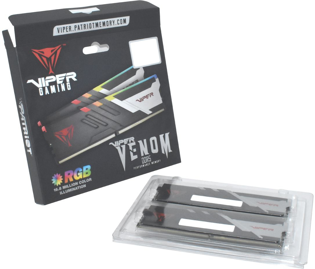 Память DDR5 2x16Gb 5600MHz Patriot PVVR532G560C36K Viper Venom RGB RTL Gaming PC5-44800 CL36 DIMM 28