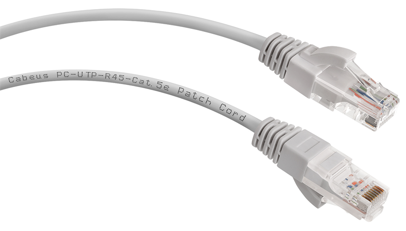 Cabeus PC-UTP-RJ45-Cat.5e-3m-LSZH Патч-корд U/UTP, категория 5е, 2xRJ45/8p8c, неэкранированный, серы