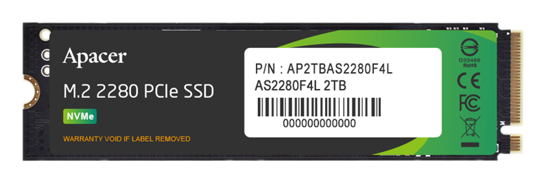 Твердотельный накопитель Apacer SSD AS2280F4L 2TB M.2 2280 PCIe Gen5x4, R10500/W8700 Mb/s, 3D NAND, 