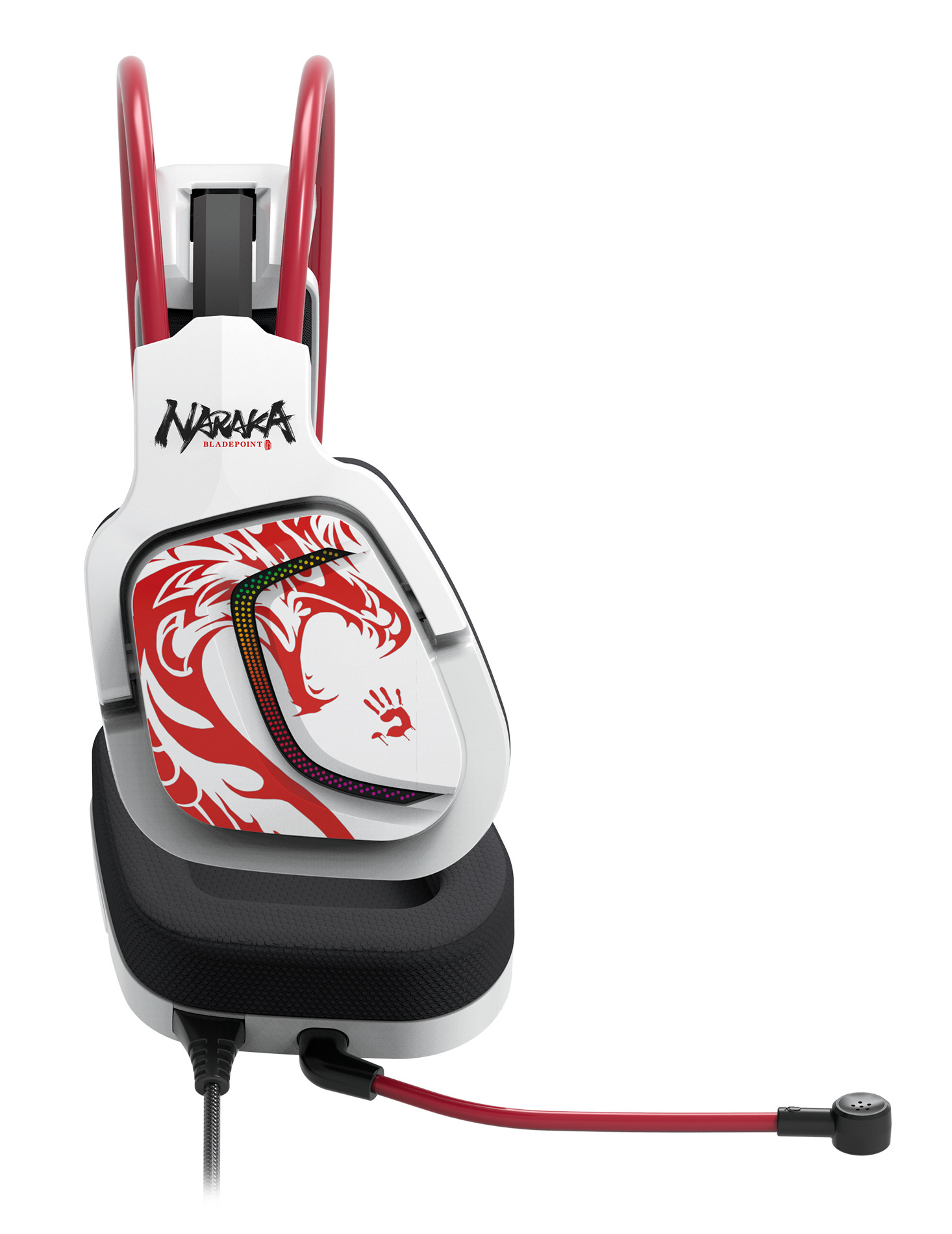 Наушники с микрофоном A4Tech Bloody G575 Naraka белый/красный 2м мониторные USB оголовье (G575 NARAK