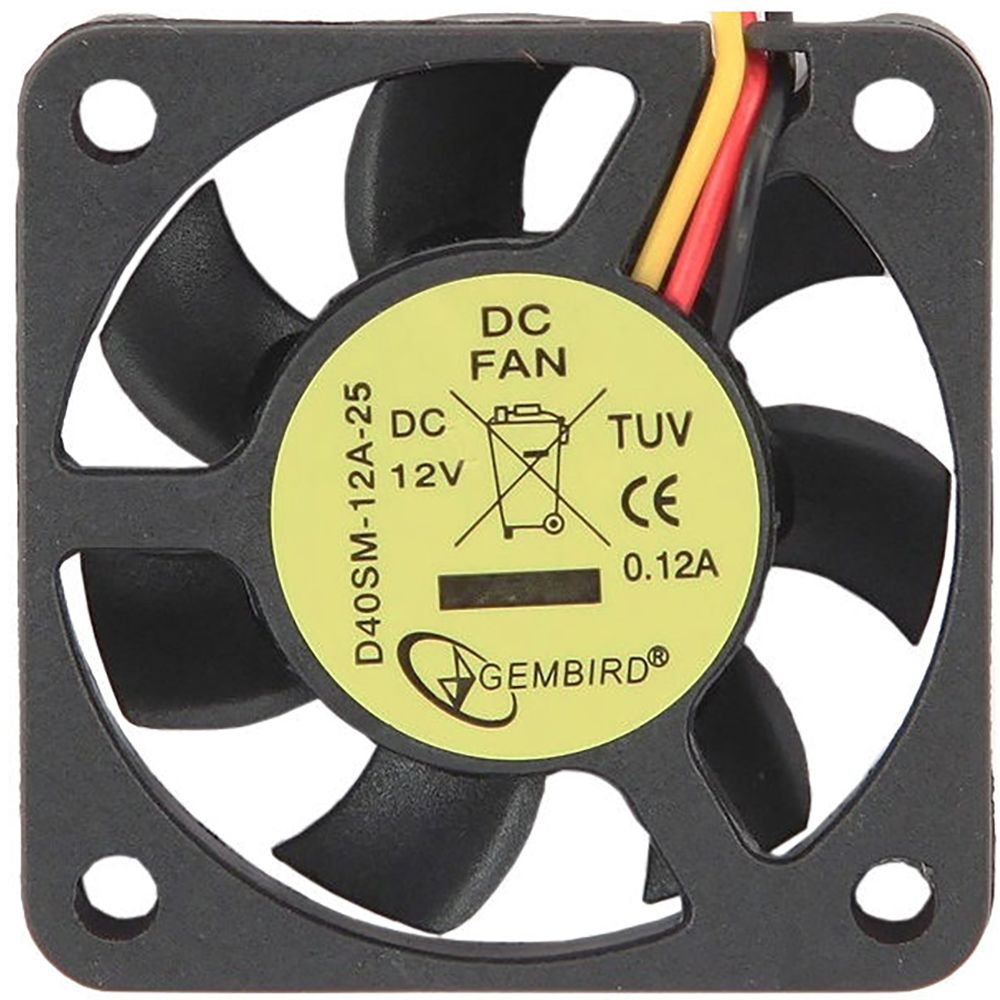 Gembird Вентилятор 40x40x10, шнур 25см, 3pin [D40SM-12A-25]