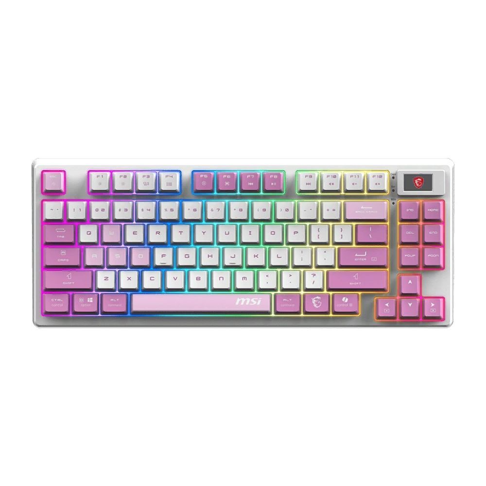Клавиатура MSI Forge GK600 механическая белый/фиолетовый USB беспроводная BT/Radio Multimedia for ga
