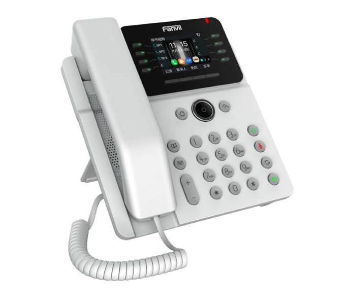 SIP-Телефон Fanvil V62G, 12 SIP-акк., 2,8", 320x240 Цвет. экран, POE, БП в комп., 2x1 Gbps, Белый