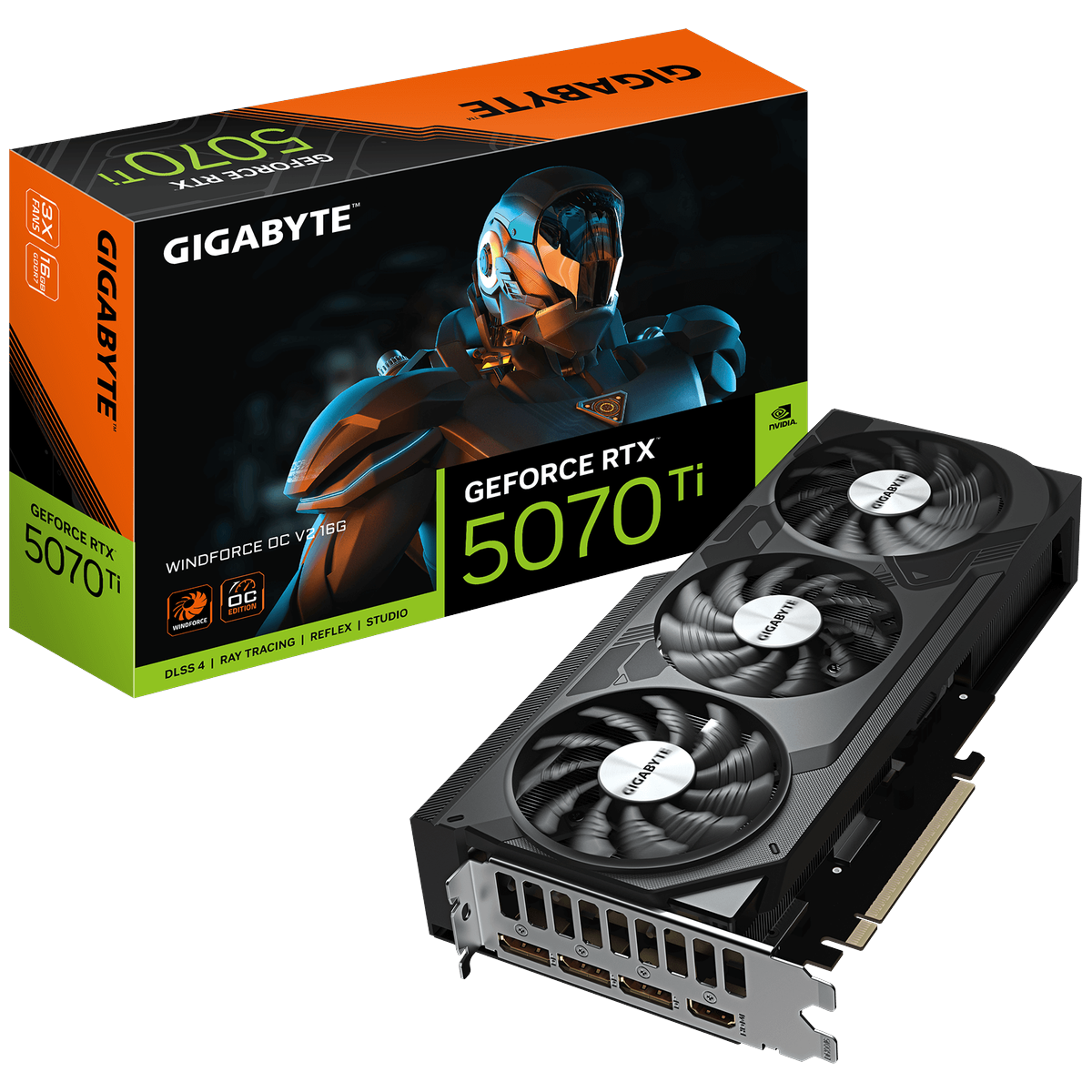 Видеокарта Gigabyte PCI-E 5.0 GV-N507TWF3OCV2-16GD NVIDIA GeForce RTX 5070TI 16Gb 256bit GDDR7 2497/