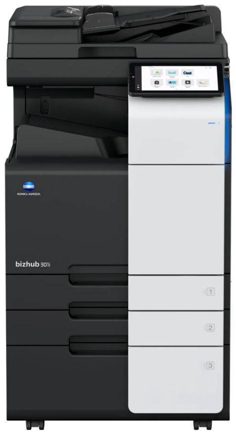 МФУ Konica Minolta bizhub 301i МФУ, A3, 30 стр./мин, без крышки и ADF, без тумбы, без картриджей, бе