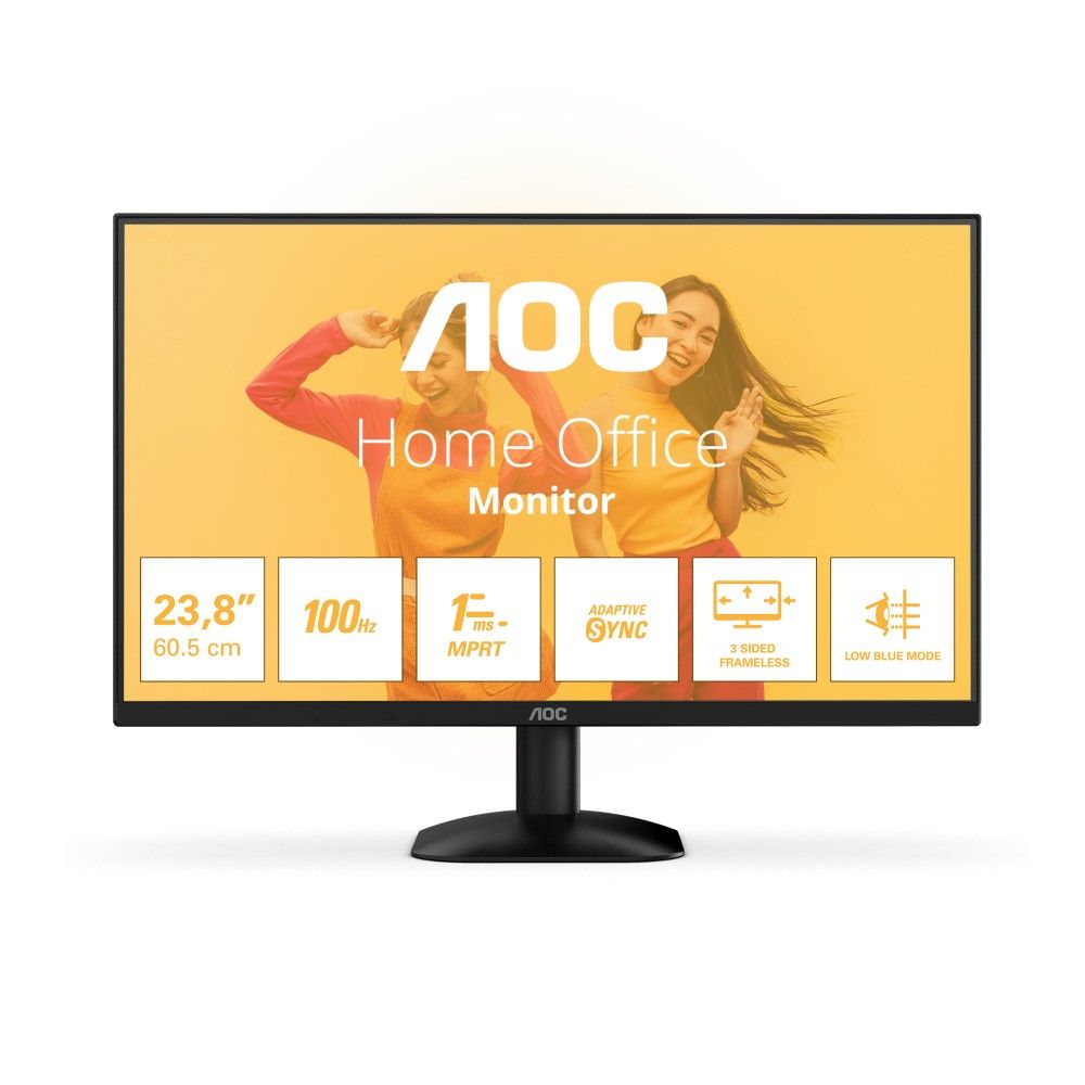 Монитор 23.8" AOC 24B35HM2 Black  (VA 1920x1080 100Hz 1мс 300кд/м 4000:1 1xHDMI 1xD-SUB)