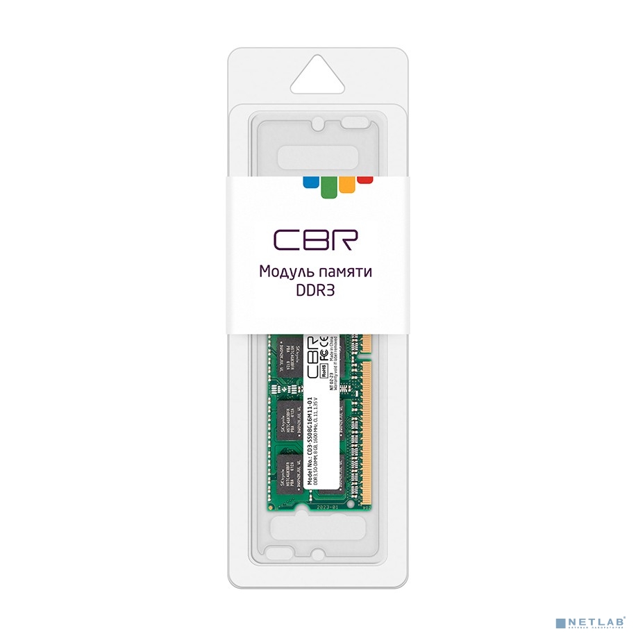 CBR DDR3 SODIMM 8GB CD3-SS08G16M11-01 PC3-12800, 1600MHz, CL11, 1.35V