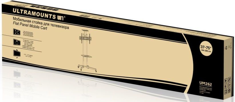 Подставка для телевизора Ultramounts UM262 черный 37"-75" макс.50кг напольный мобильный