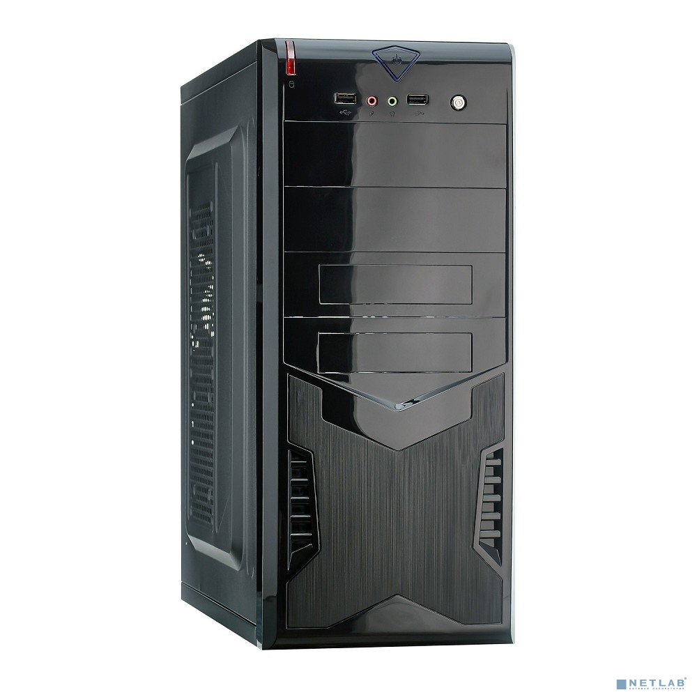 Exegate EX280385RUS Корпус Miditower Exegate CP-604 Black, ATX, <без БП>, 2*USB, Audio