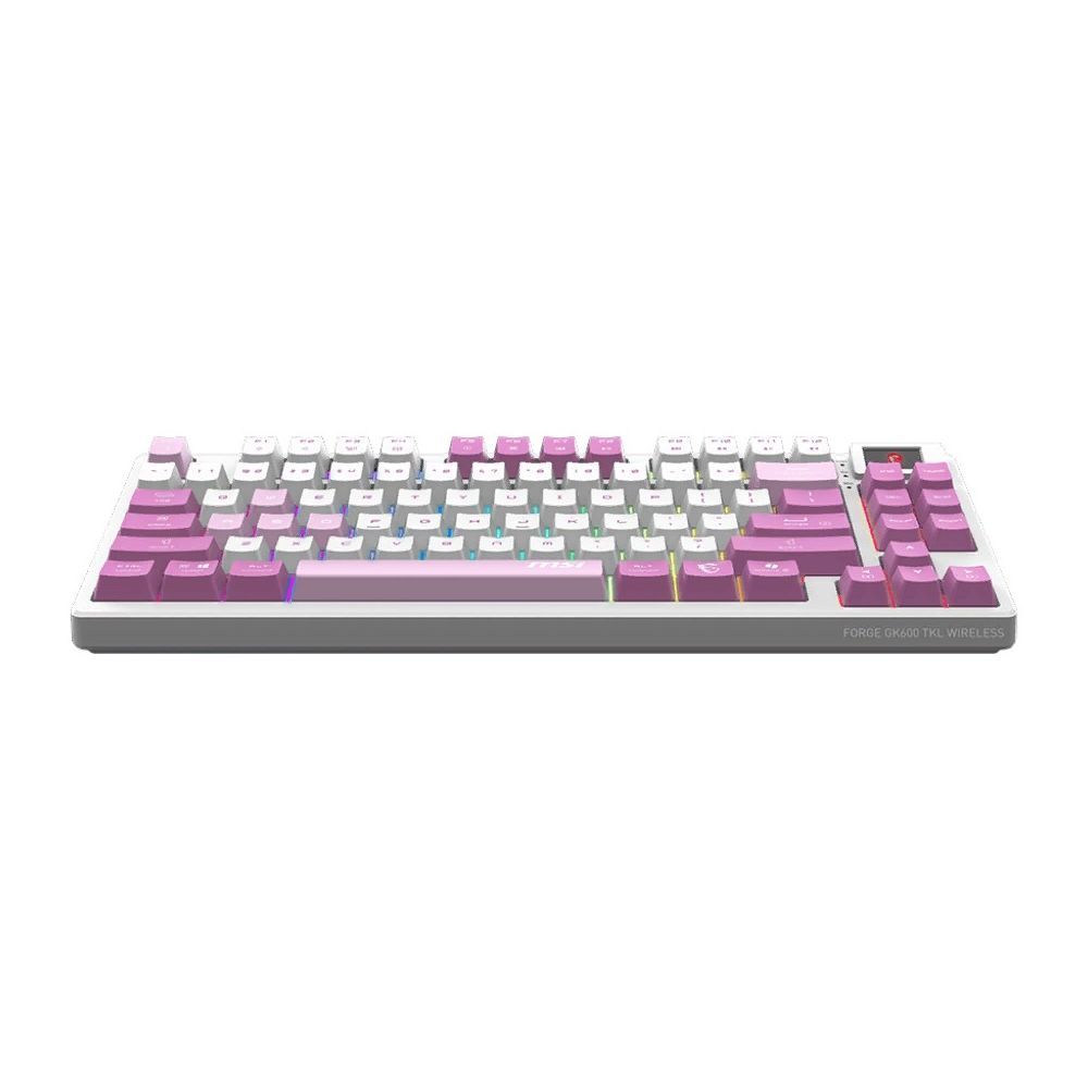 Клавиатура MSI Forge GK600 механическая белый/фиолетовый USB беспроводная BT/Radio Multimedia for ga