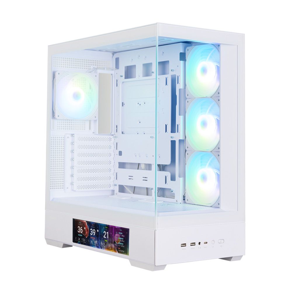 Корпус для ПК Zalman P40 DS White ATX Mid Tower PC Case, 120mm ARGB Fanx4