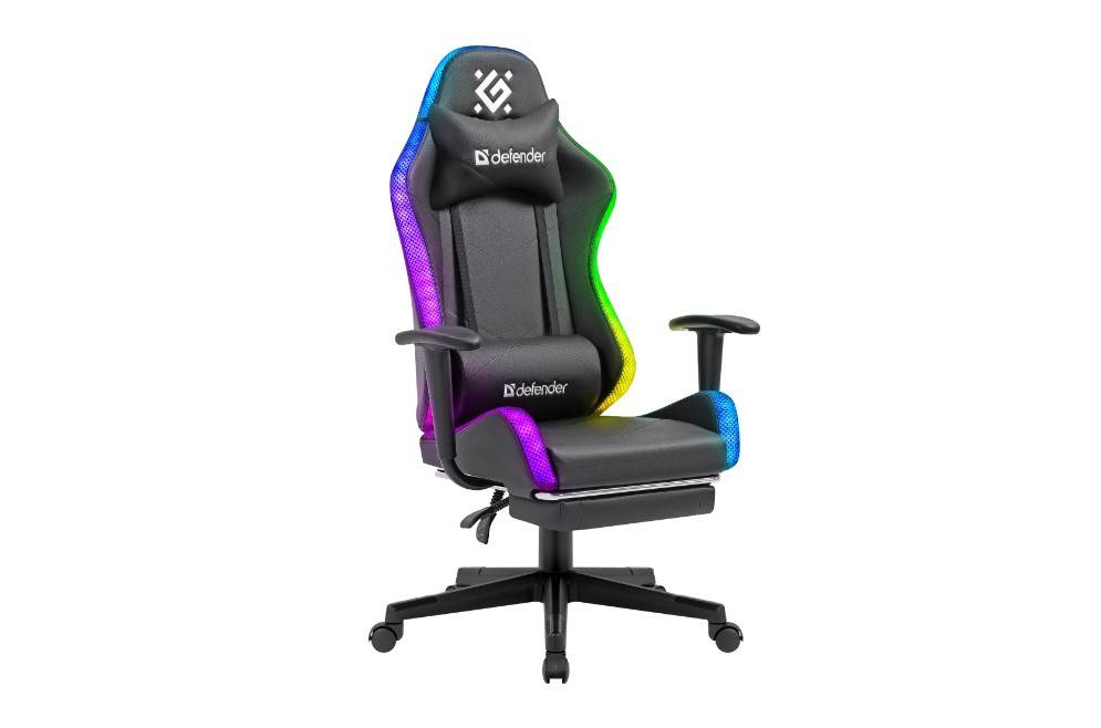 Игровое кресло Watcher Черный,подсветка,полиуретан