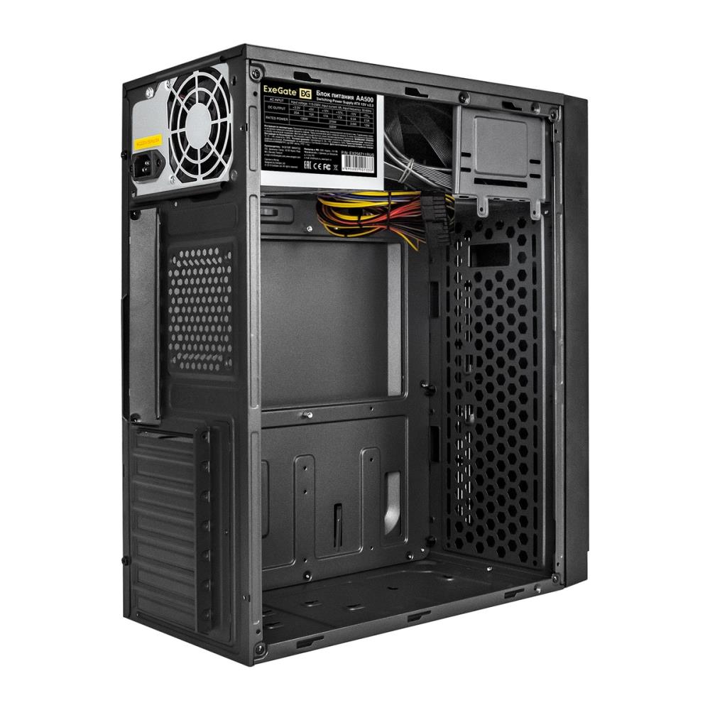 Exegate EX290183RUS Корпус Miditower ExeGate AA-440-AA500 (ATX, AA500 8 см, 2*USB, аудио, черный)
